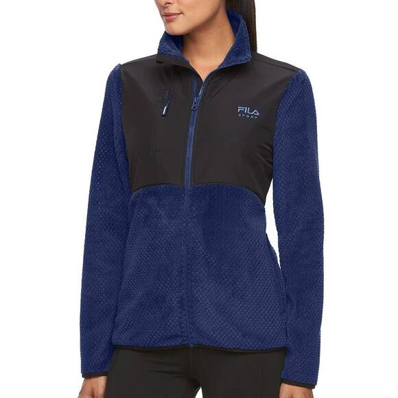 Fila Sport | Blue & Black Cloud Peak Fleece Zip Up Jacket - Picture 1 of 13